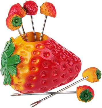 Amazon Com Innovative Red Strawberry Fruit Forks Stainless Steel