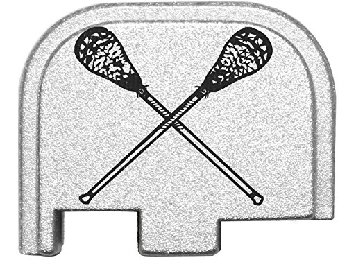 for Glock Back Plate 42 G42 .380 ONLY Silver NDZ - Lacrosse Sticks Crossed