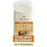 Old Spice Whole Body Deodorant Stick for Men, Aluminum Free, Vanilla + Shea Scent, 24/7 Odor Protection, 24/7 Lasting Freshness, Dermatologist Tested, Gentle on Skin, Safe to Use All Over, 3.0 oz