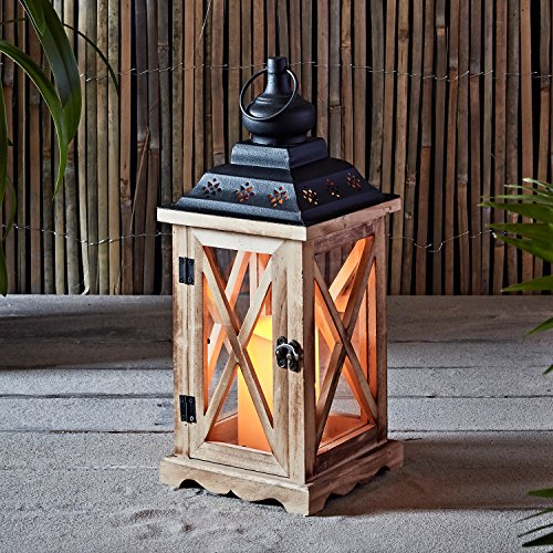 Lights4fun, inc. wooden battery operated indoor led fla…