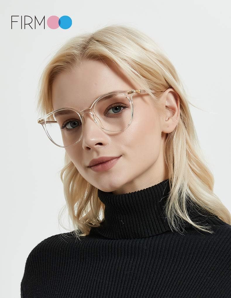 Firmoo Blue Light Blocking Reading Glasses for Women Men Anti-Reflective UV400 Round Vintage Computer Glasses, Clear +0.00 - Image 4