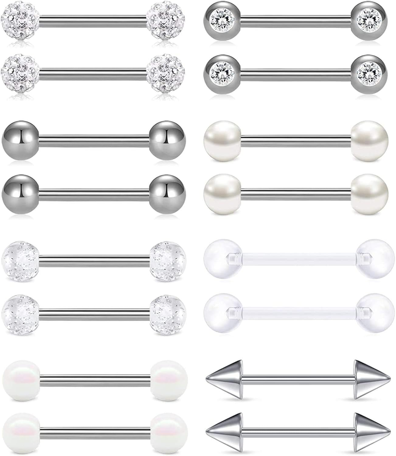 14G Piercing Teton Barbell Acier Chirurgica Argent Piercing Bijoux