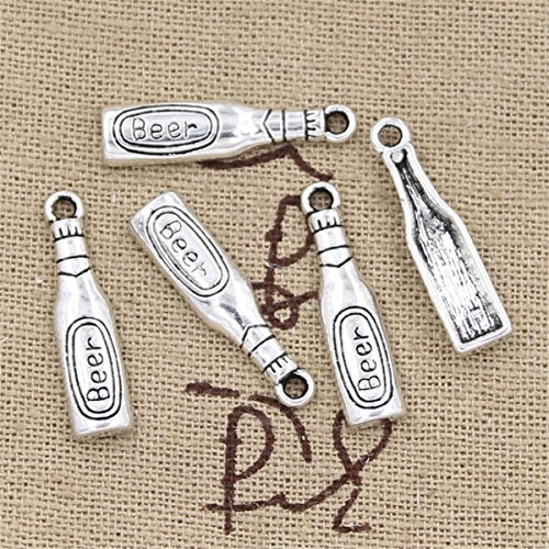 50pcs Charms beer bottle 24x6mm Antique Making Vintage Tibetan Silver Zinc Alloy Pendant