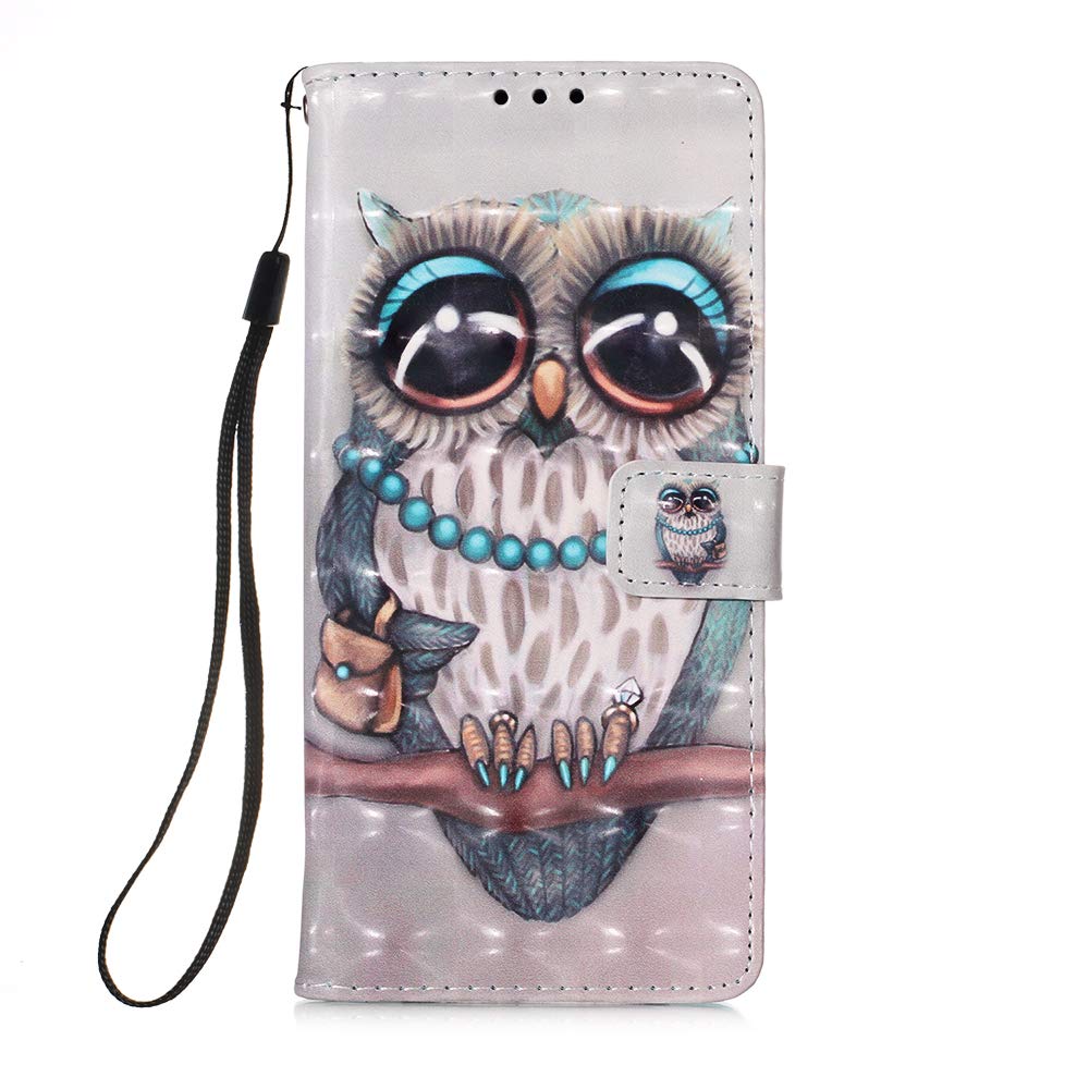 Samsung Galaxy A42 Case, Galaxy A42 3D Shockproof Flip PU Leather Notebook Wallet Phone Cases with Magnetic Stand Card Holder Protective Cover Silicone Bumper for Samsung Galaxy A42, Owl