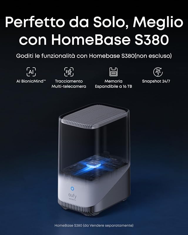 Anker eufyCam S4, Telecamera di Sicurezza FV Wireless da Esterno, 4K UHD.