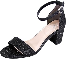 wide width glitter heels