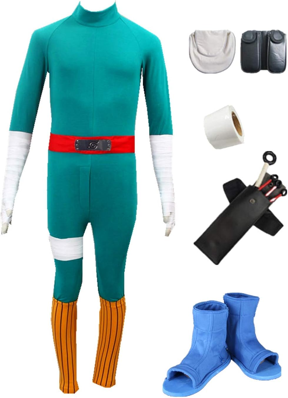 US Size Comic Rock Lee Cosplay Costume Halloween Full Suit (Child S6XS
