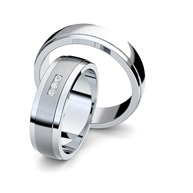 Eheringe Verlobungsringe Trauringe Freundschaftsringe Silber 925 * inkl. GRATIS Luxusetui * Zirkonia Paarpreis Set Partnerrin