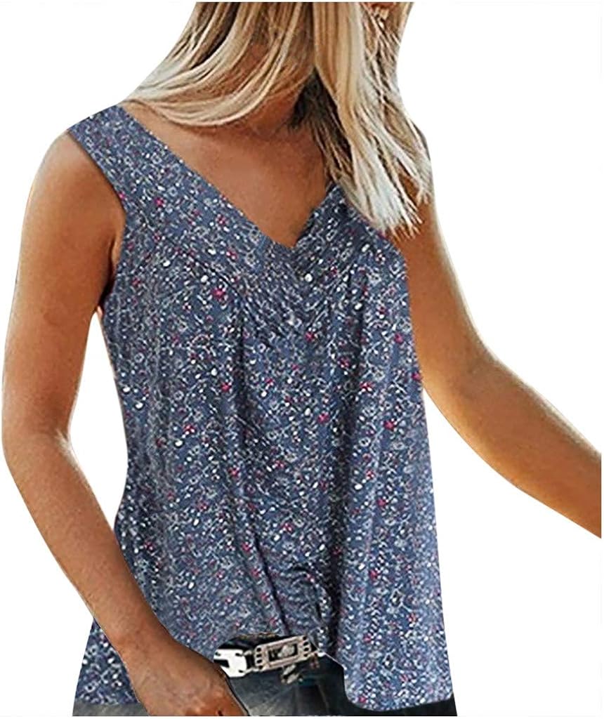 Smoxx Tanks for Women Sexy Summer Casual T Shirt Sleeveless Camisole Pullover Tanks Tops V-Neck Solid Cami Blouse