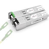 Elfcam&reg; - 1 Pair 10G SFP+ BIDI Transceiver Module with SC Fiber Port Simplex Single-Mode, Support 10Gb/2.5Gb/1.25Gb, Compatible with Cisco and Open Switch, DDM 20km