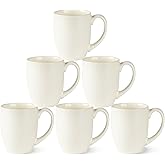 AmorArc 16oz Coffee Mugs Set of 6, Large Ceramic Coffee Mugs for Man, Woman, Dad, Mom, Modern Coffee Mugs with Handle for Tea/Latte/Cappuccino/Cocoa. Dishwasher&Microwave Safe, Light Beige