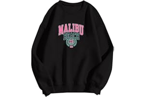 GENERIC Heevina Hoodies For Women Summer Malibu Beach 73 Usa Printed Hoodie Pockets Sweatshirts Hooded