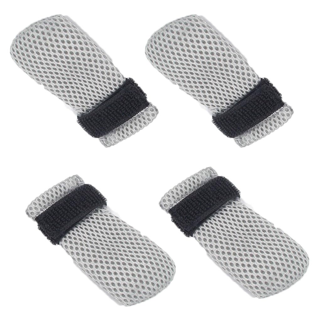 Changyeah 4 x Paw Protectors for Dogs, Cats, Anti-Scratch Mitts, Adjustable Mesh Paw Protector for Cats (Grey)