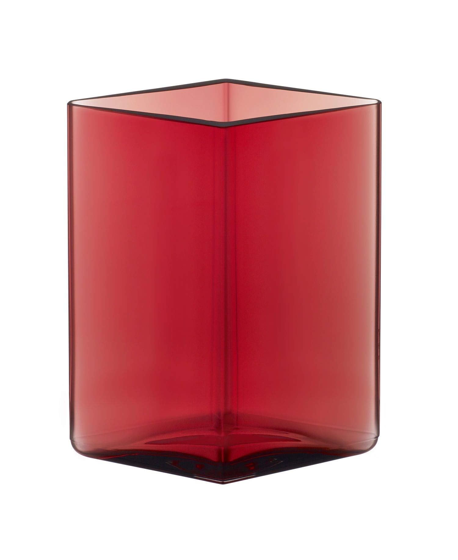 Iittala 1015596 Ruutu Vase, 11.5 cm x 14 cm, Cranberry