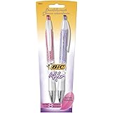 BIC For Her Fashion Retractable Ball Pen, Medium Point, 1.0 mm, Assorted-Fashion Ink, 2 Count (FHAP21-ASST)