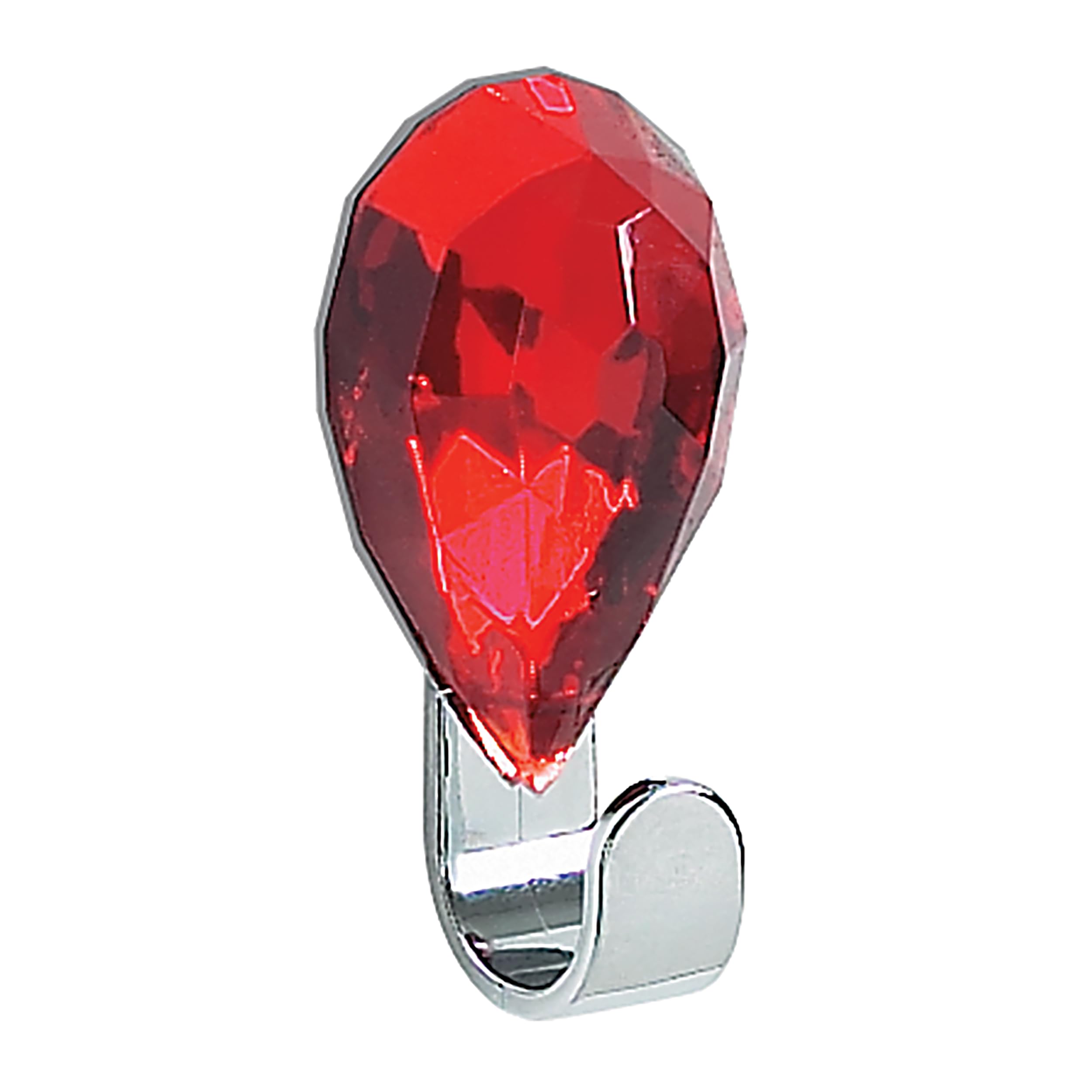 Spirella Acrylic/ABS Chrome Jewel Bathdeco Hook, Ruby