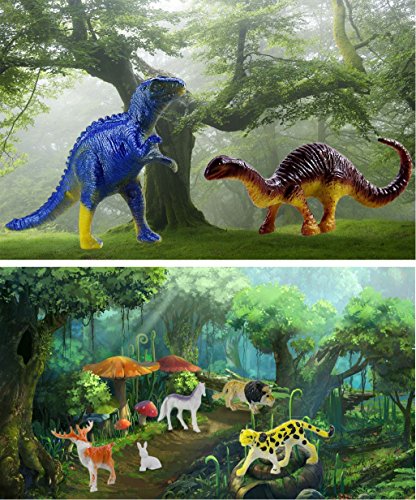 Jungle Animals Figures,Dinosaur Figures,Ocean Sea Animals Figure, 60 Piece Vinyl Plastic Mini Realistic Under Animals Party Favors Party Bag Filler Best Gift Set
