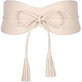 XZQTIVE Women Wide Belt for Dress Fashion Ladies Cinch Obi Belt Waistband with Tassel Tie