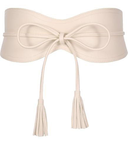 Weenkeey Women Obi Belt Bow Tie Wrap Wide Waistband Faux  display picture 3