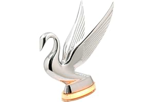 GG Grand General 47981 Chrome Swan Hood Ornament with Amber/Clear 6 LED Glow Base
