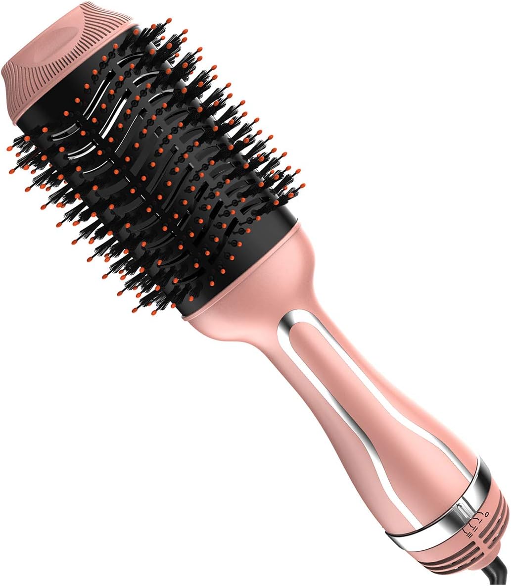 Hair Dryer Brush, One Step Hair Dryer & Volumizer, Hot Air Brush, 3-in-1 Negative Ion Straightening Brush Salon and Curly Hair Comb Reduce Frizz and Static