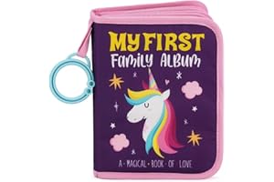 Urban Kiddy™ Baby's My First Family Album | Soft Photo Cloth Book Gift Set for Newborn Toddler & Kids (Unicorn)