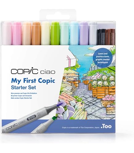 Too Copic Ciao Start Conjunto de 72 cores, feito no Japão