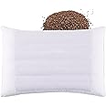 MINUPWELL Ultra Flat Pillows for Sleeping Thin, Buckwheat & 7D Fiber Filling, 2.5 inch Height Ultra Thin Pillows, Slim Bed Pillows for Stomach Sleeper, Standard Size -18x26 in