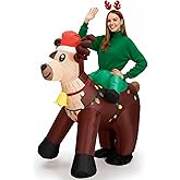 VioraWhite Inflatable Christmas Costume for Adult Xmas Ride on Inflatables Funny Blow up Character Costumes Men Women Cosplay