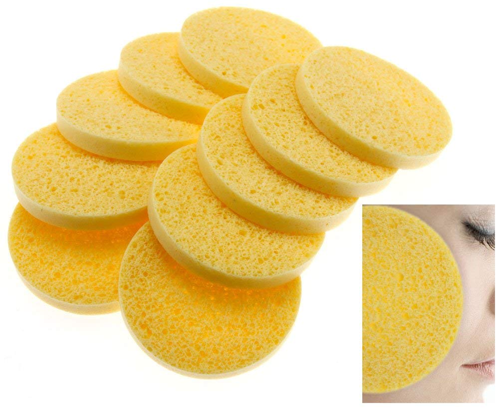 New 10 x Cellulose Facial Sponges Natural Facial Cleansing Sponge Face Sponge