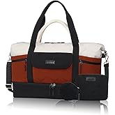 Weekender Bags for Women, Large Travel Duffel Bag Quilted Carry On Overnight Bags with Shoe Compartment Wet Pocket Gym Duffel Bag, Hospital Bags for Labor and Delivery