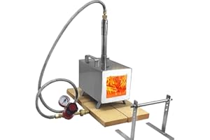 FEBTECH Portable Propane Forge Starter kit Single Burner Knife Making Tool Gas Forge for Making Farrier Black Smith Forge kit Knife and Tool Making Blacksmith Starter kit with Forge Stand……