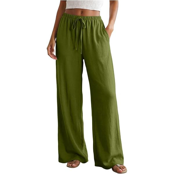 AnotherChill Women's High Waisted Wide Leg Crepe Pants Pull On