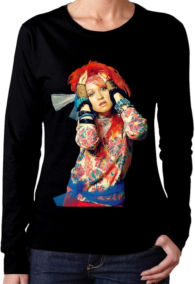 Cyndi Lauper Womens Long Sleeve T Shirt O Neck Cotton Shirt Amazon.co