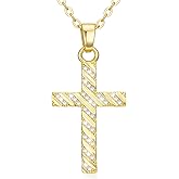 Eaxiet 14K Gold Cross Necklace for Women Elegent Gold Cross Pendant Necklace Religious Jewelry Gift