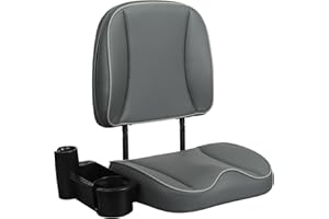 ERGOSEAT Folding Boat Seat Low Back Fishing Boat Seats with Caddy Organizer, Charcoal/Charcoal/Light Gray
