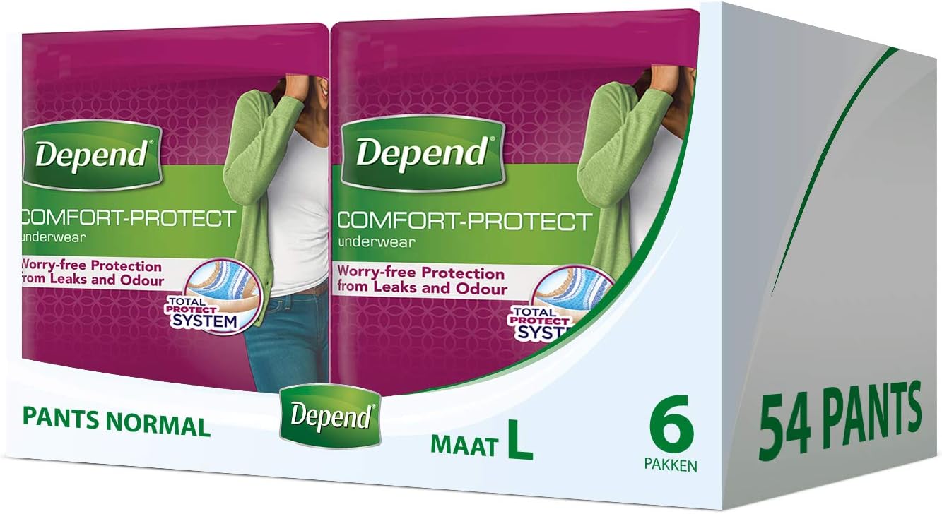 Depend Underwear Absorbent Absorption Normal Size L Women - 54 Units, Beige, Large - Image 4