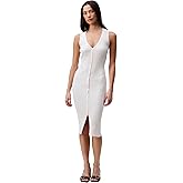 Calvin Klein Womens Cotton Rib V-Neck Polo Dress