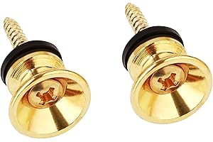 Banworks Guitar Strap Buttons Metal End Pins with Mounting Screws for Acoustic/Electric Strat Tele Guitars Pack of 2 JT/BDK-01 Golden