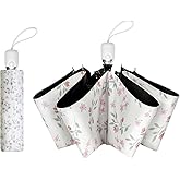 Cuby UV Sun Umbrella Compact Folding Umbrella lightweight Portable Manual Travel Umbrella for Rainproof & 99% UV Protection with Black Anti-UV Coating