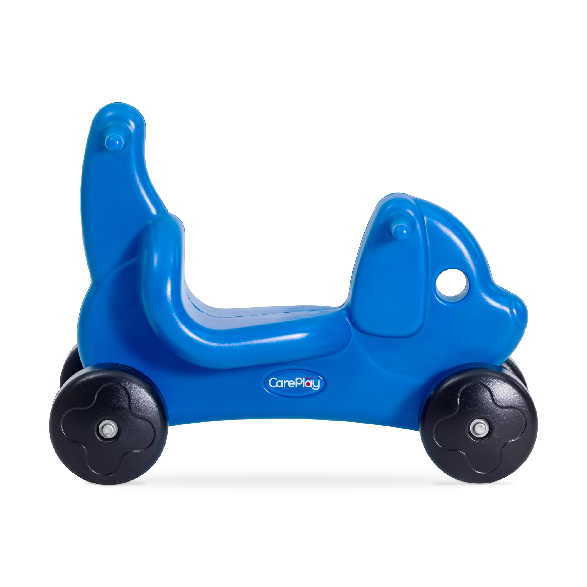 CarePlay Puppy Ride-On Toy, 2-in-1 Design with Push Handles, Walker & Ride-On Toys for Toddlers, 1-3 Year Old Boys & Girls, Low Seat, Durable Polyethylene Body, 50 lbs Capacity, Blue