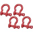 Mytee Products 1" Anchor Shackle Forged Carbon Steel w/Alloy Screw Pin WLL # 8.50 Tons (17,000 lbs) | Double Rust Protection Heavy Duty D Ring Shackle for Towing, Rigging & Vehicle Recovery (4 Pack)