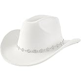 Xufadiva Women's Cowgirl Hat Rhinestone Western Wide Brim Cowboy Hats