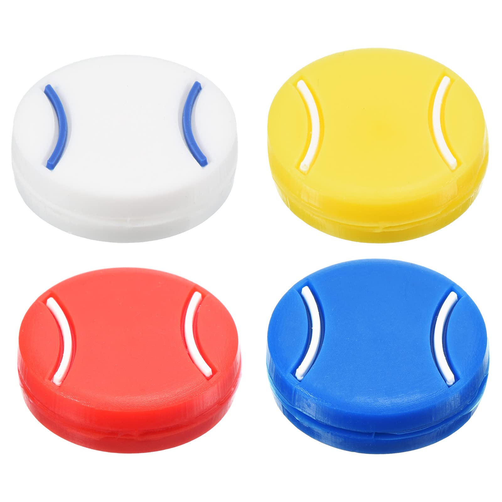 PATIKIL Tennis Racket Vibration Dampener, 4 Pack Soft Silicone Racquet Shock Absorber String Damping, Yellow, Red, Blue, White