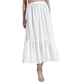 BEAUTELICATE Half Slip Skirt Extender 100% Cotton Vintage Underskirt with Lace Embroidery