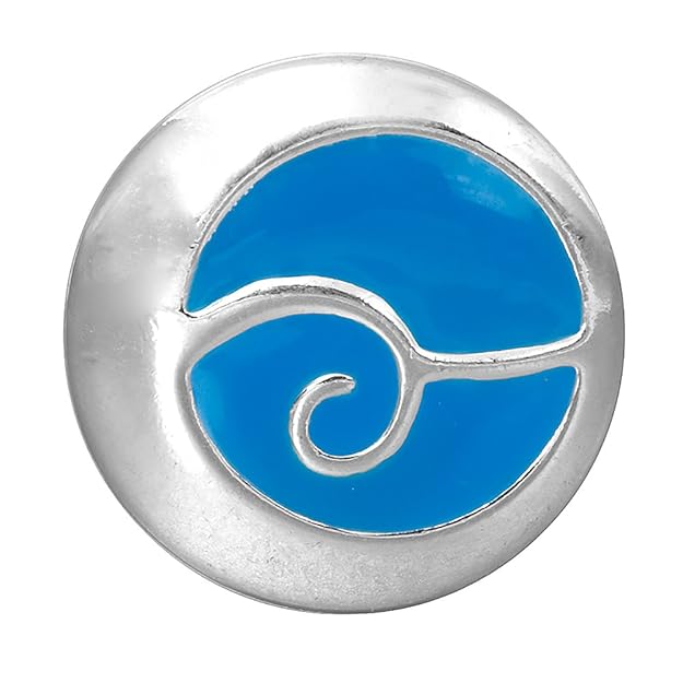 Andido Chunk 18 mm türkieses Ornament für Chunks Armband Druckknopf Click Button NC0025-12AF