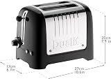 Dualit 2 Slice Lite Toaster Polished Black 36mm Slots Bagel Defrost view 9