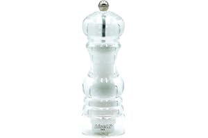 Bisetti Milano Adjustable Salt Mill Grinder, 6.9 Inch, Clear