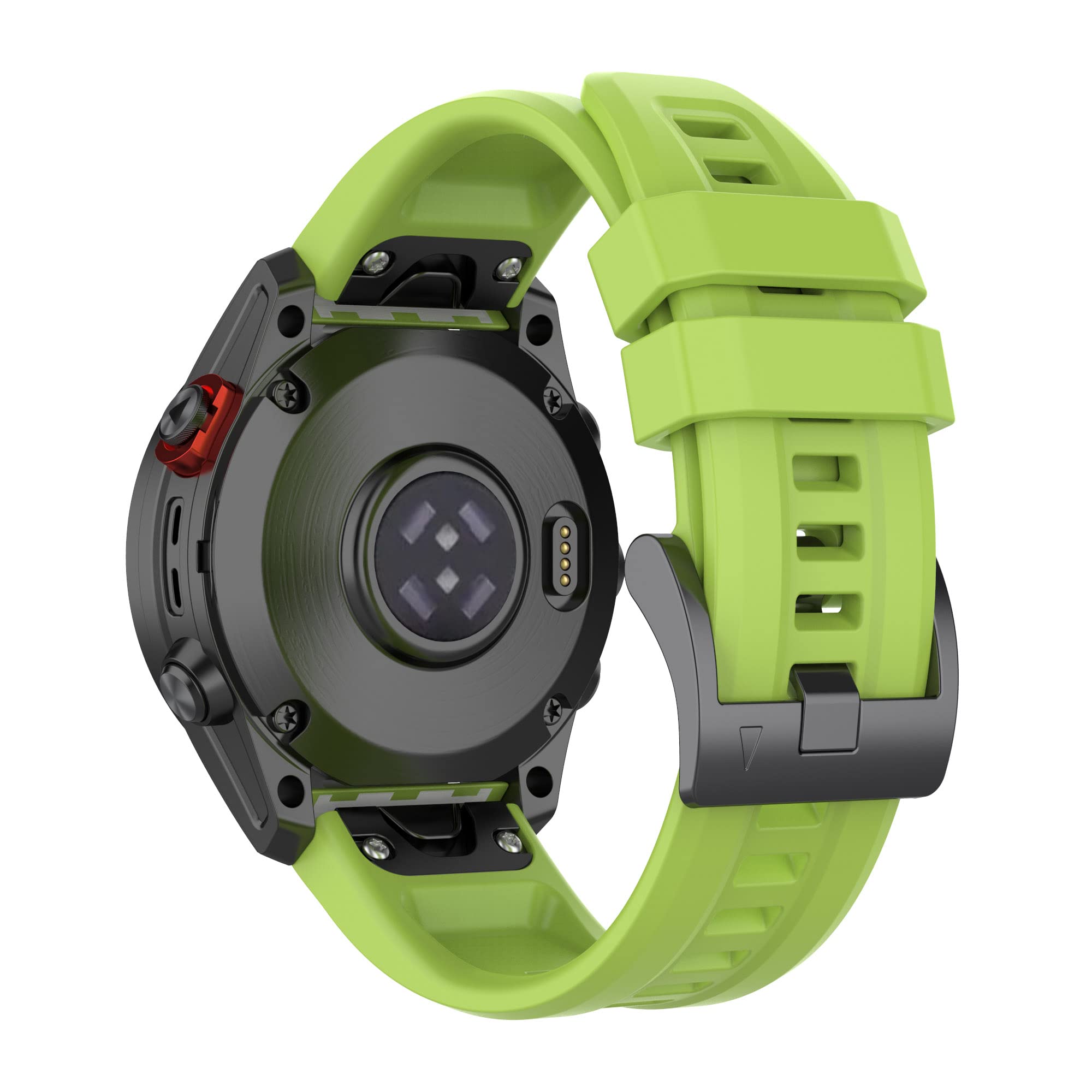 Wownadu 26mm Quick Release Watch Straps Compatible for Garmin Fenix 7X Strap, Fenix 6X / 5X GPS Band, Replacement Silicone Sport Wristband Lime Green, (No Watch)