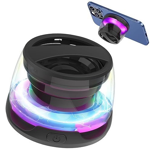Mini Magnetic Bluetooth Speaker, Ultra Small & Portable Wireless Speaker with 3D Surround Sound, IPX5 Waterproof & 5W & 7H Playtime & RGB Light, As Phone Stand, TWS Pairing